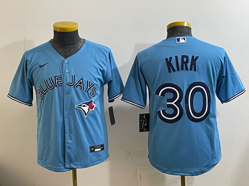 Youth 2025 Nike Toronto Blue Jays #30 Kirk Light Blue Game MLB Jersey 05->youth mlb jersey->Youth Jersey